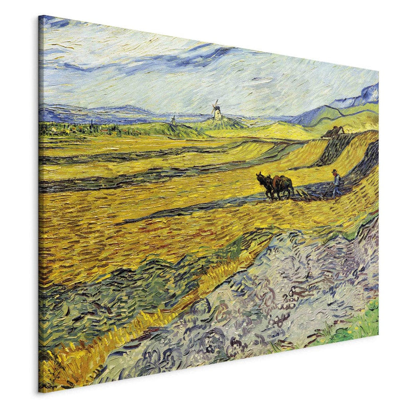 Воспроизведение живописи (Винсент Ван Гог) - закрытое поле с плугом с искусством arja g