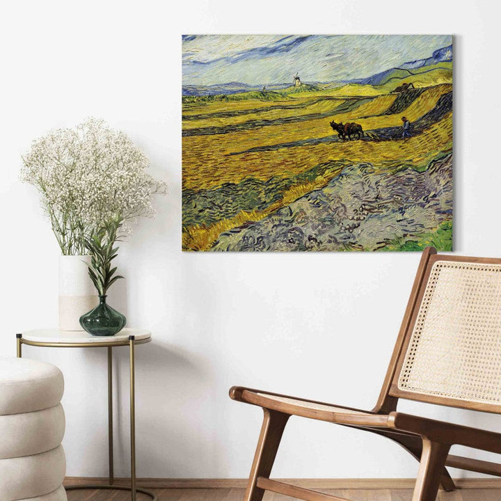 Gleznas reprodukcija /Vinsents van Gogs/ - Slēgts lauks ar arklu ar arēju G ART