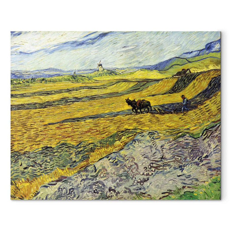 Maali reprodutseerimine (Vincent Van Gogh) - suletud põld, millel on adra Arja G kunstiga