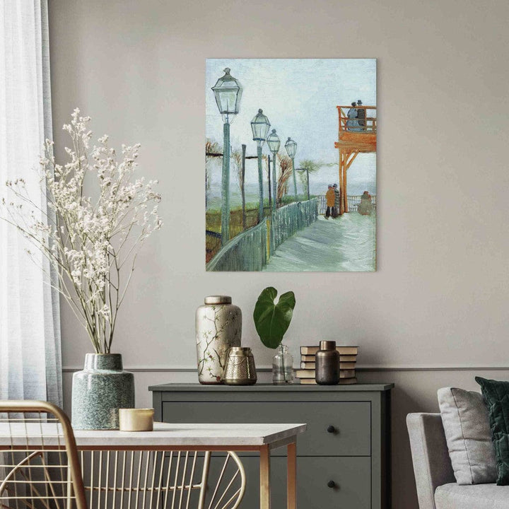 Gleznas reprodukcija /Vinsents van Gogs/ - Terase un skatu laukums pie Moulin de Blute-Fin, Monmartrs G ART