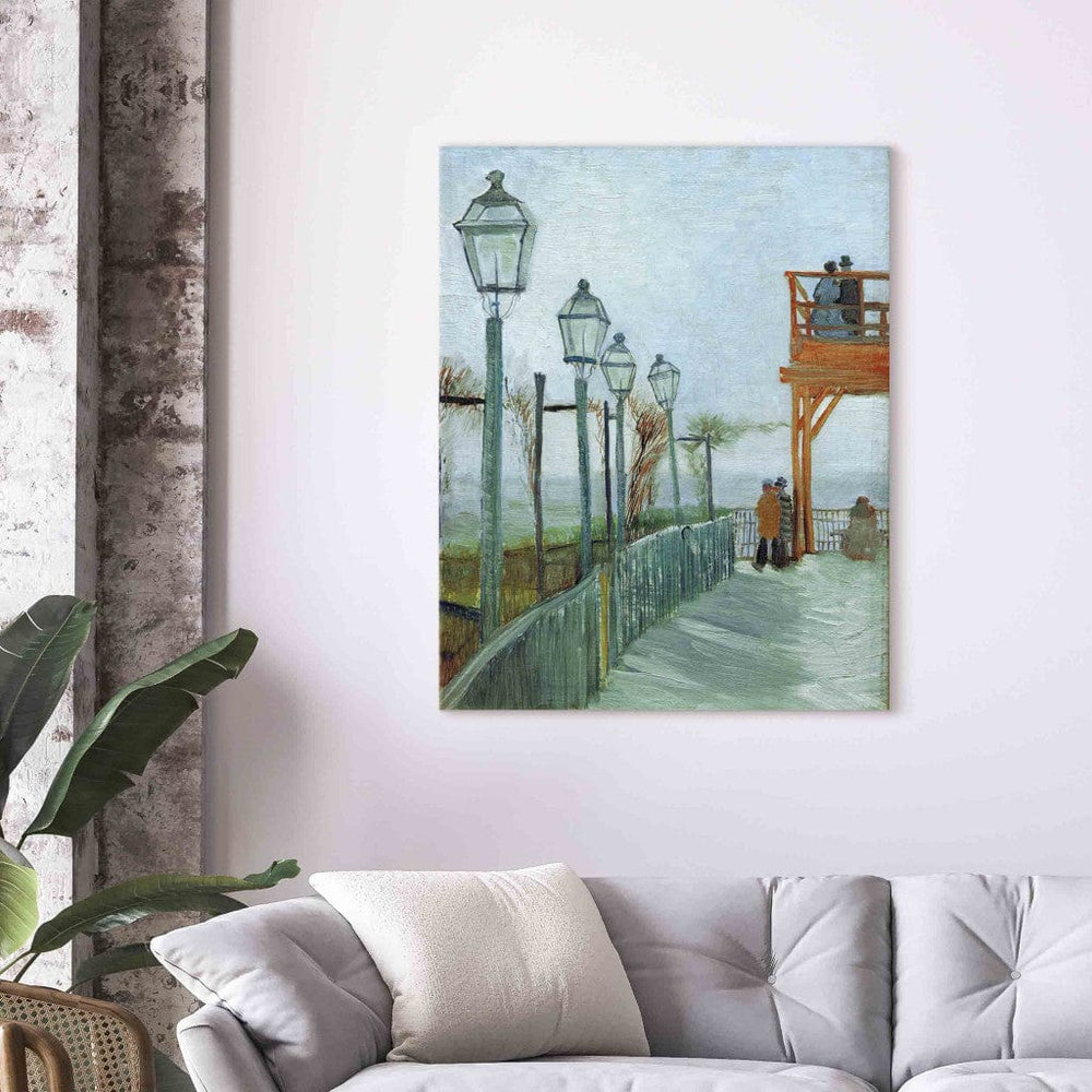 Gleznas reprodukcija /Vinsents van Gogs/ - Terase un skatu laukums pie Moulin de Blute-Fin, Monmartrs G ART