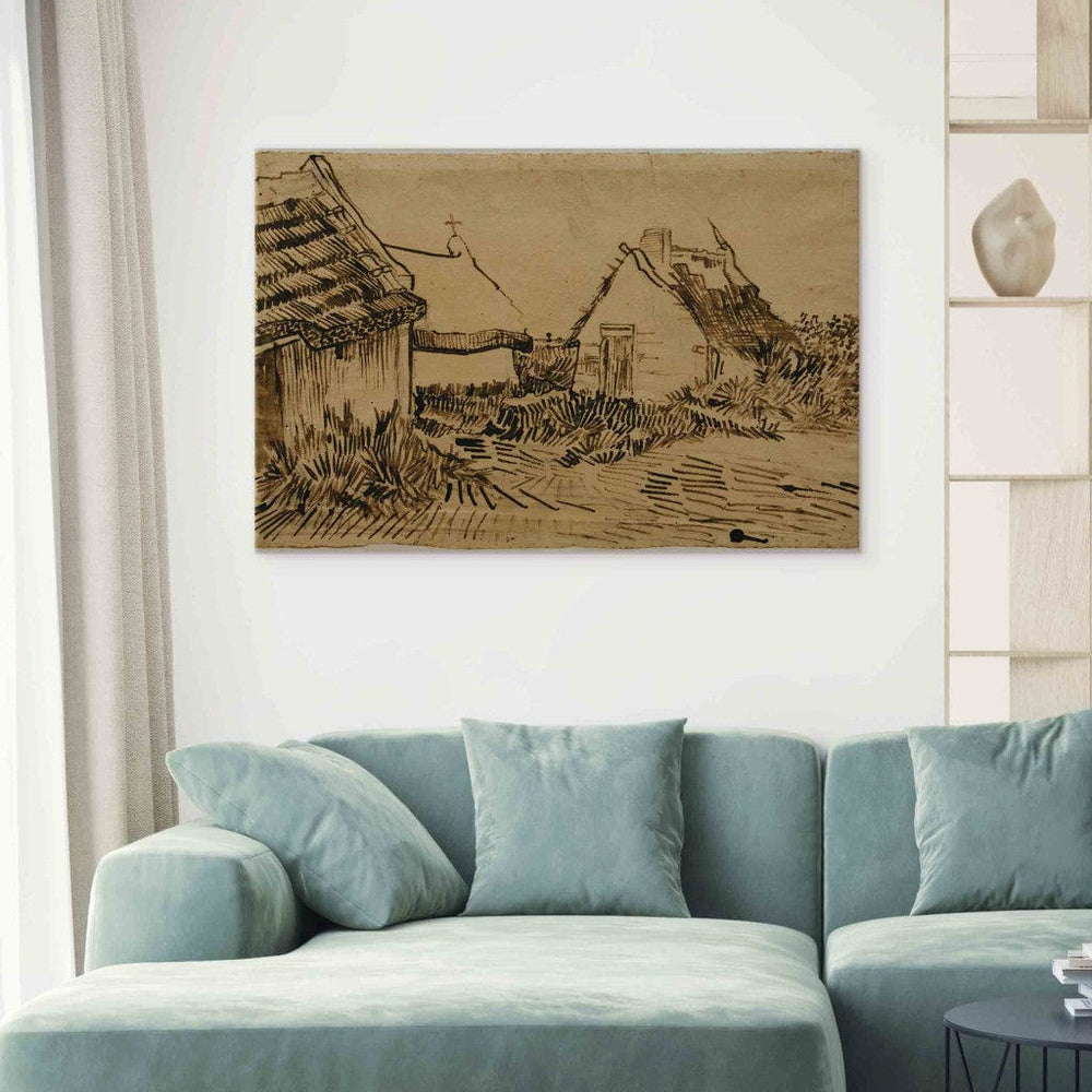 Gleznas reprodukcija /Vinsents van Gogs/ - Trīs mājiņas G ART