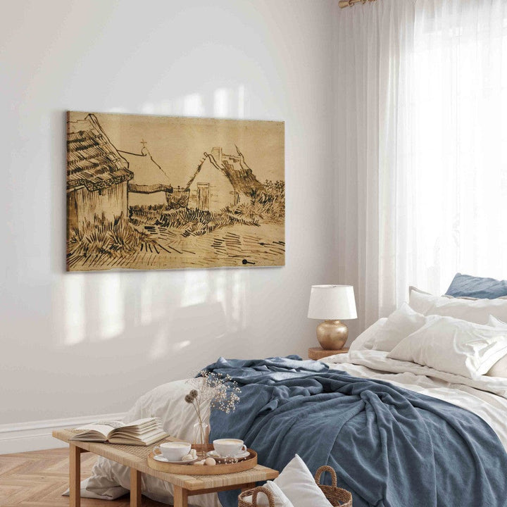 Gleznas reprodukcija /Vinsents van Gogs/ - Trīs mājiņas G ART