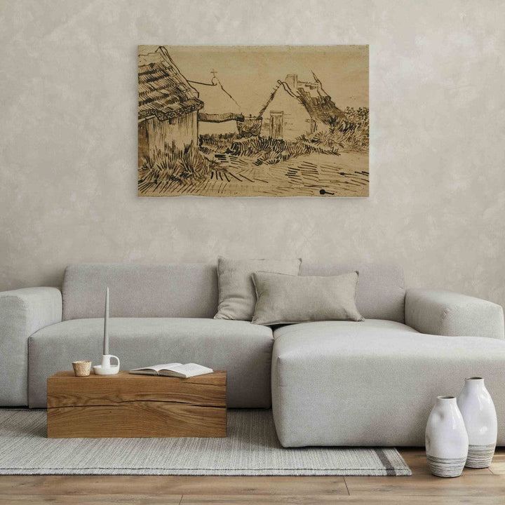 Gleznas reprodukcija /Vinsents van Gogs/ - Trīs mājiņas G ART