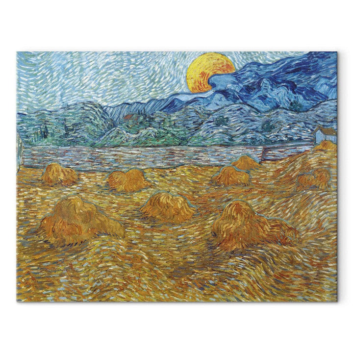 Gleznas reprodukcija /Vinsents van Gogs/ - Vakara ainava ar augošu mēnesi G ART