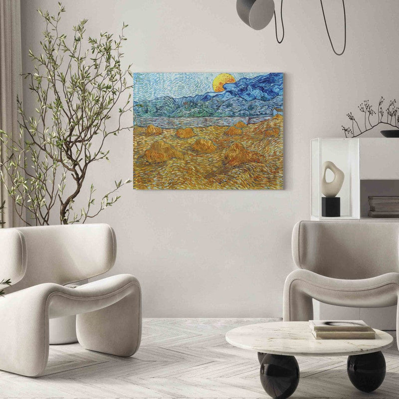 Воспроизведение живописи (Винсент Ван Гог) - вечерний пейзаж с растущим месяцем G Art