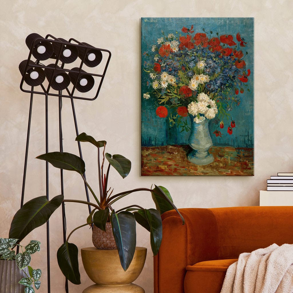 Gleznas reprodukcija /Vinsents van Gogs/ - Vāze ar rudzupuķēm un magonēm G ART