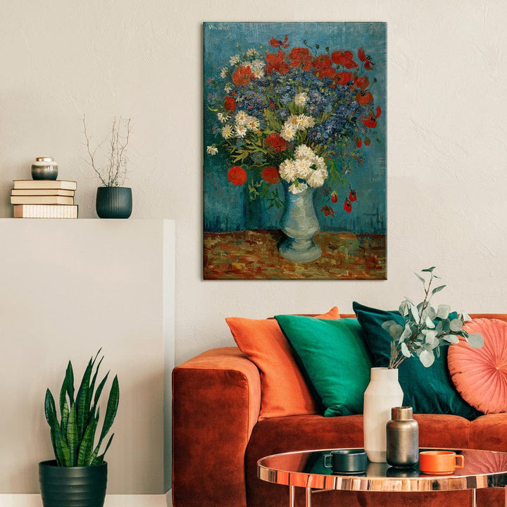 Gleznas reprodukcija /Vinsents van Gogs/ - Vāze ar rudzupuķēm un magonēm G ART