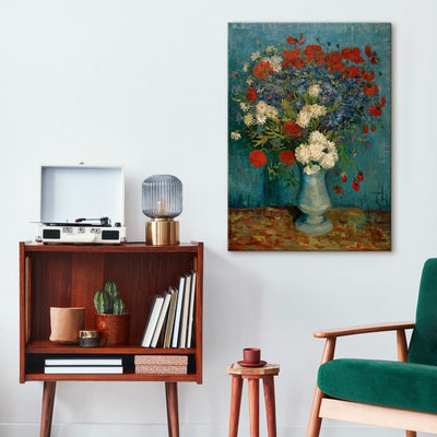 Gleznas reprodukcija (Vinsents van Gogs) - Vāze ar rudzupuķēm un magonēm G ART