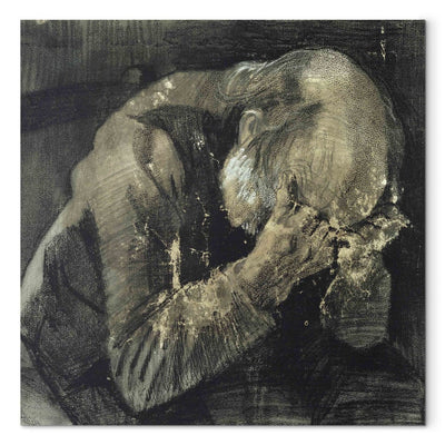 Tapybos reprodukcija (Vincentas Van Gogas) - vyras su galva rankose G menas