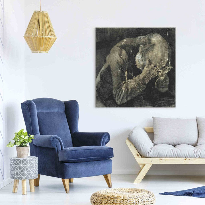 Gleznas reprodukcija /Vinsents van Gogs/ - Vīrietis ar galvu rokās G ART