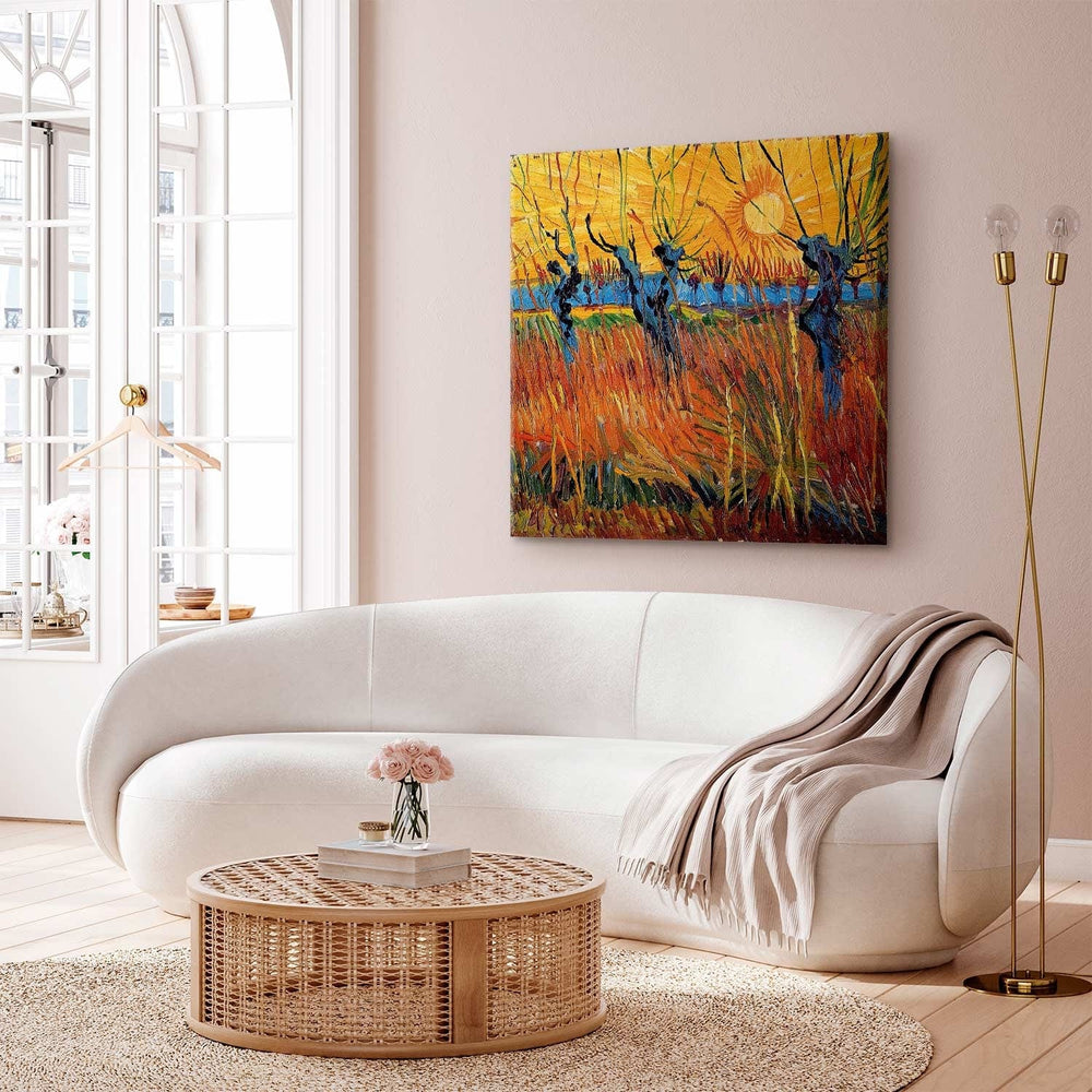 Gleznas reprodukcija /Vinsents van Gogs/ - Vītolāji saulrietā G ART