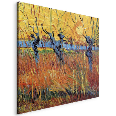 Reproduction of painting (Vincent van Gogh) - Willowers at sunset g Art