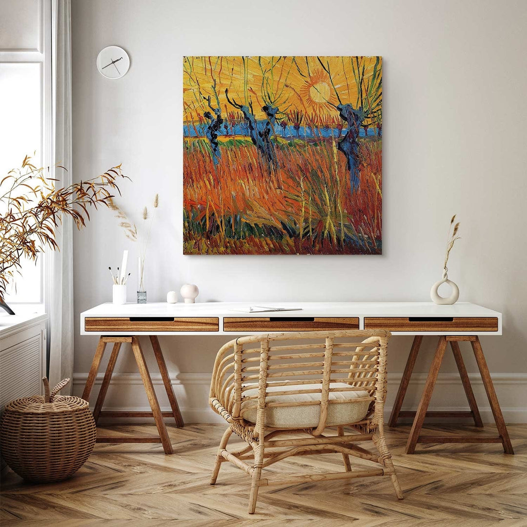 Gleznas reprodukcija /Vinsents van Gogs/ - Vītolāji saulrietā G ART