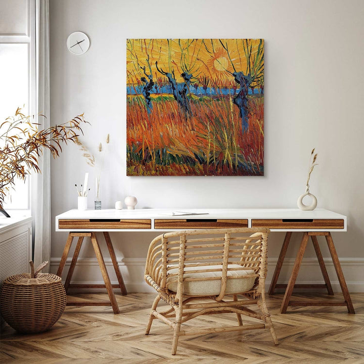 Gleznas reprodukcija /Vinsents van Gogs/ - Vītolāji saulrietā G ART