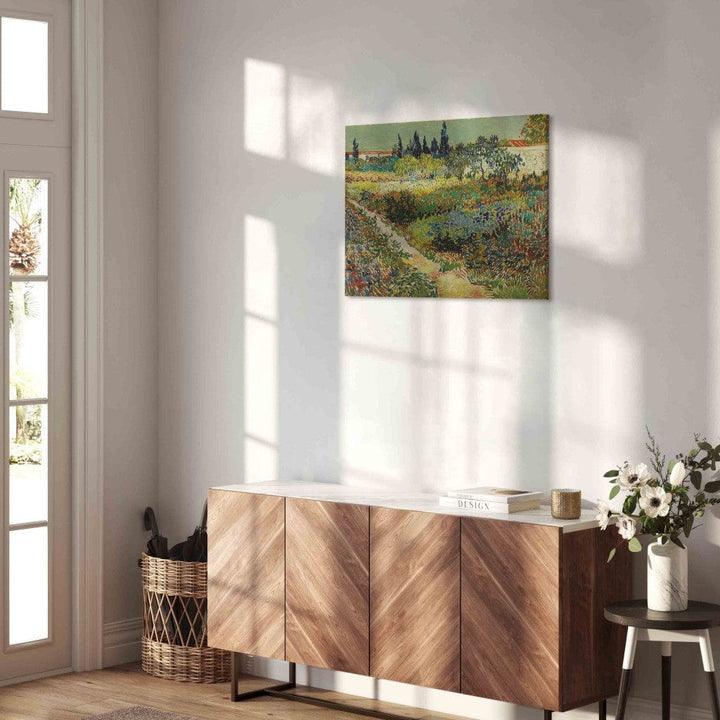 Gleznas reprodukcija /Vinsents van Gogs/ - Ziedošs dārzs ar celiņu G ART