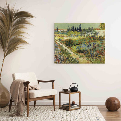 Maalauksen lisääntyminen (Vincent Van Gogh) - Kukkiva puutarha, jossa on kävelytie G -taide