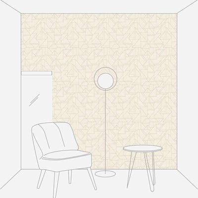 Graphic wallpaper with modern line pattern, cream, 1374015 AS Creation