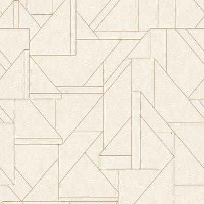 Graphic wallpaper with modern line pattern, cream, 1374015 AS Creation