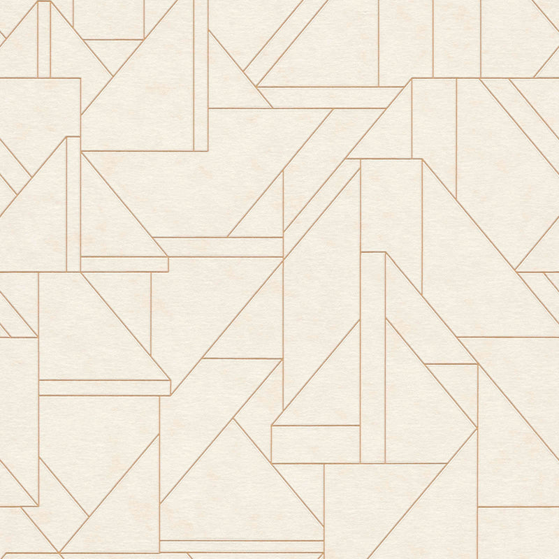 Graphic wallpaper with modern line pattern, cream, 1374015 AS Creation
