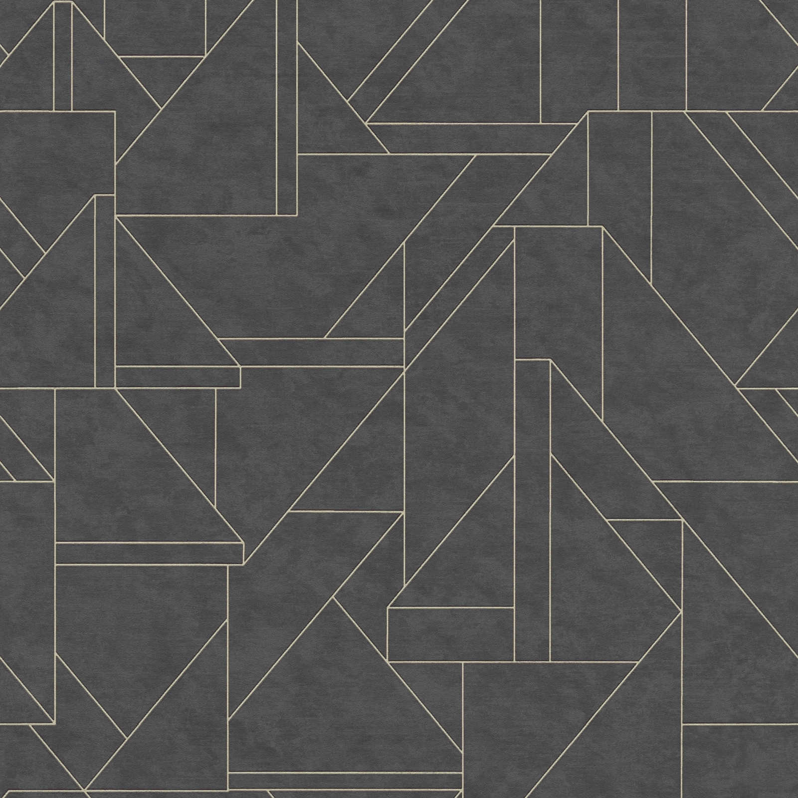 Grafiskas tapetes ar modernu līniju rakstu, melnā un bronzā - 1374020 AS Creation