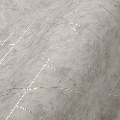 Grafiniai tapetai su moderniu linijų raštu, pilka, 1374017 AS Creation