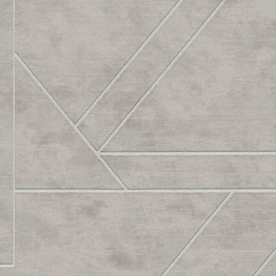 Graphic wallpaper with modern line pattern, grey, 1374017 AS Creation