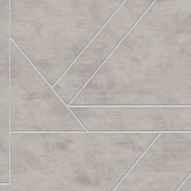 Graphic wallpaper with modern line pattern, grey, 1374017 AS Creation