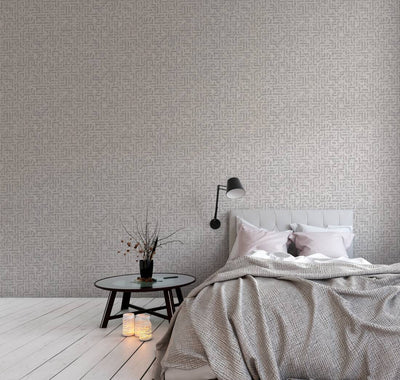 Graphic wallpaper with a structured surface in light gray - 1363607 AS Creation