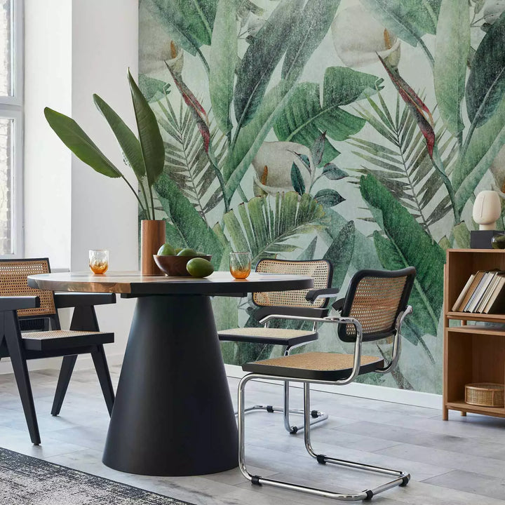 Valokuvatapetti - Koostumus viidakon lehdistä ja kukista, 142310