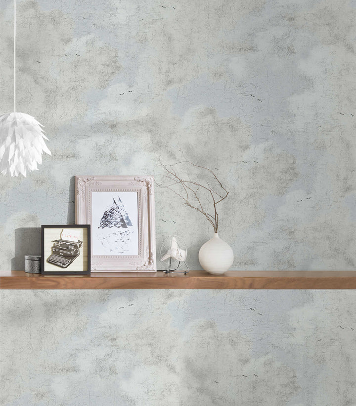 Tapetes 376491 AS Creation ar vintāža rakstsa gaiši zilas Tapetenshop.lv