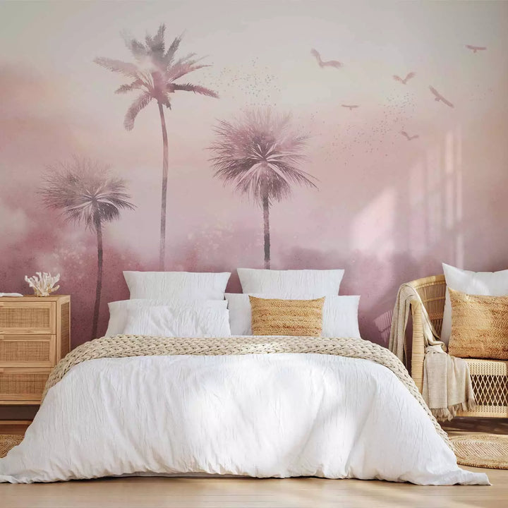 Фотообои - Тропический ветер (розовый), 138742