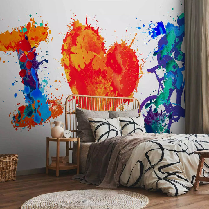 Fototapetes - Velosipēdists un sirds, 150975