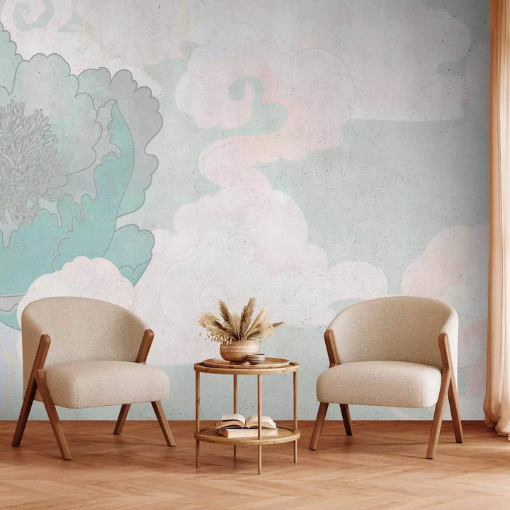 Fototapeet sinistes toonides piooniga - Fine Peony, 142433