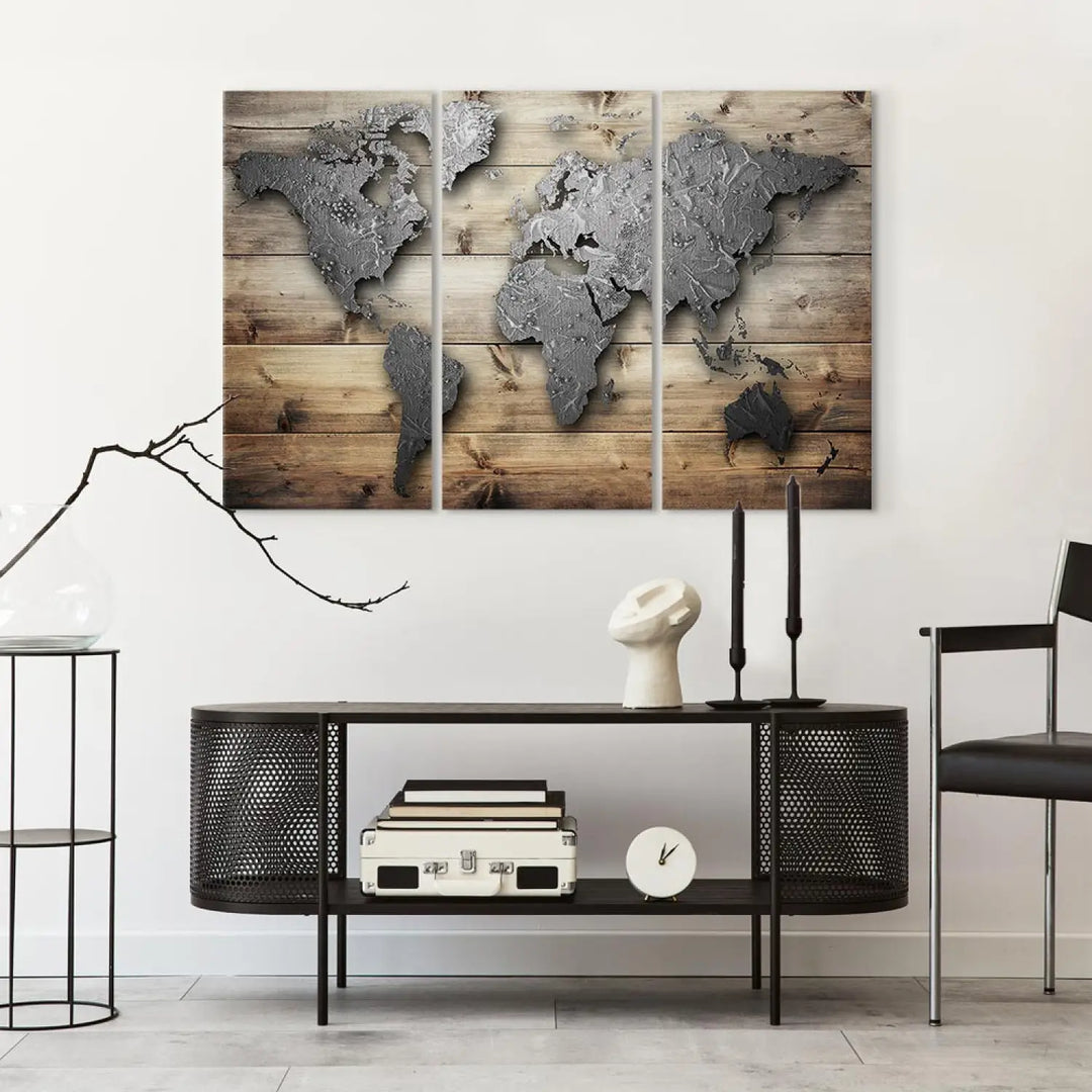 Canva with a card on the wood - the door to the world (X3), 88929