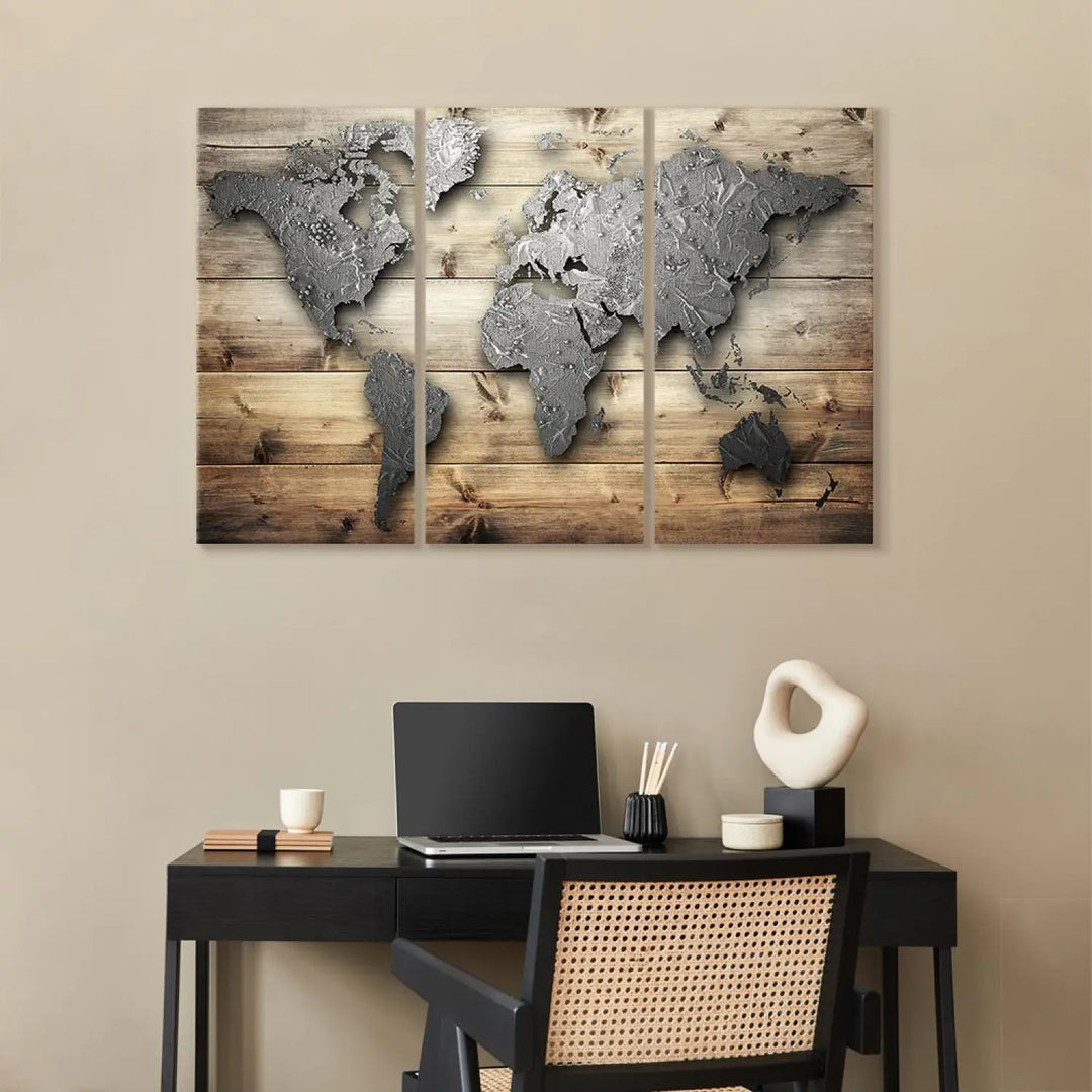 Canva with a card on the wood - the door to the world (X3), 88929