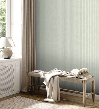 Country-style striped wallpaper: in shades of green - 1373155 AS Creation