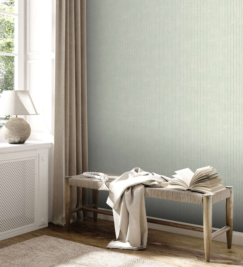 Country-style striped wallpaper: in shades of green - 1373155 AS Creation
