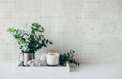 Country style wallpaper with floral pattern: light grey - 1373006 AS Creation