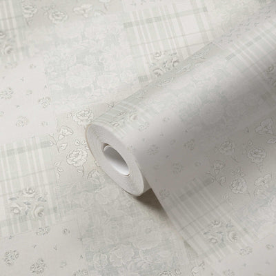 Country style wallpaper with floral pattern: light grey - 1373006 AS Creation