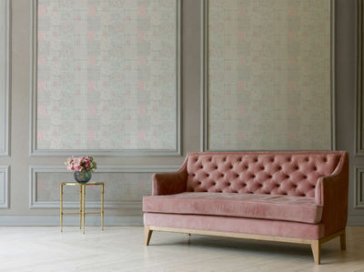 Country style wallpaper with floral pattern: grey and pink - 1373007 AS Creation