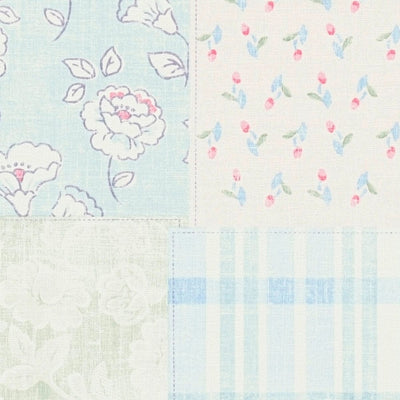 Country style wallpaper with floral pattern: blue, pink - 1373005 AS Creation