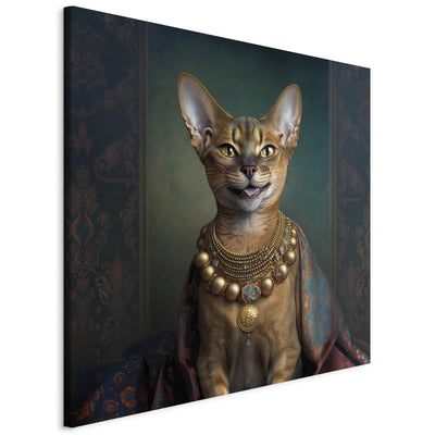 Kanva - Abesīnijas kaķa portrets ar zelta kaklarotu, 150135 G-ART
