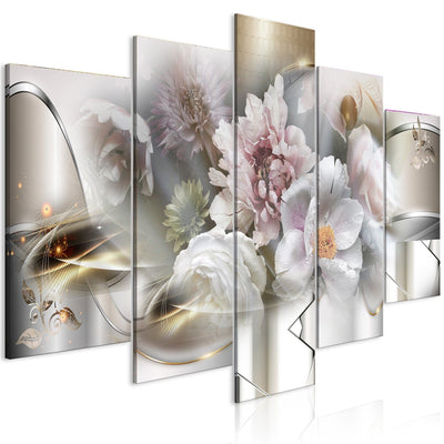 Canvas-taulut - Abstraktio kukkia - Kevätkukkia kulta elementtejä G-ART