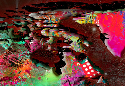 Kanva – abstrakta pasaules karte - Krāsaina ekstravagance, (x5), 93017 G-ART.