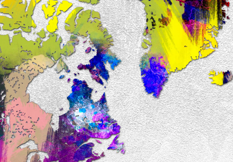 Glezna - abstrakta pasaules karte, Krāsainā revolūcija, 94549, (x1) Tapetenshop.lv.