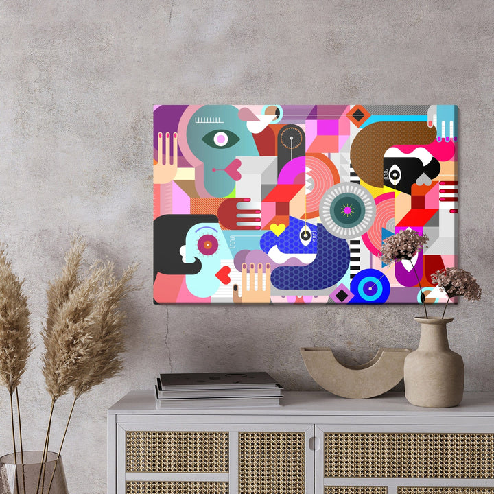 Kanva - Abstraktas krāsainas sejas, N-891 X-ART