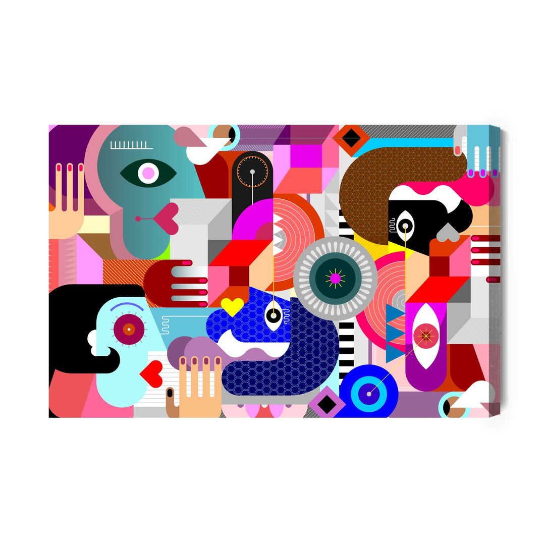 Kanva - Abstraktas krāsainas sejas, N-891 X-ART