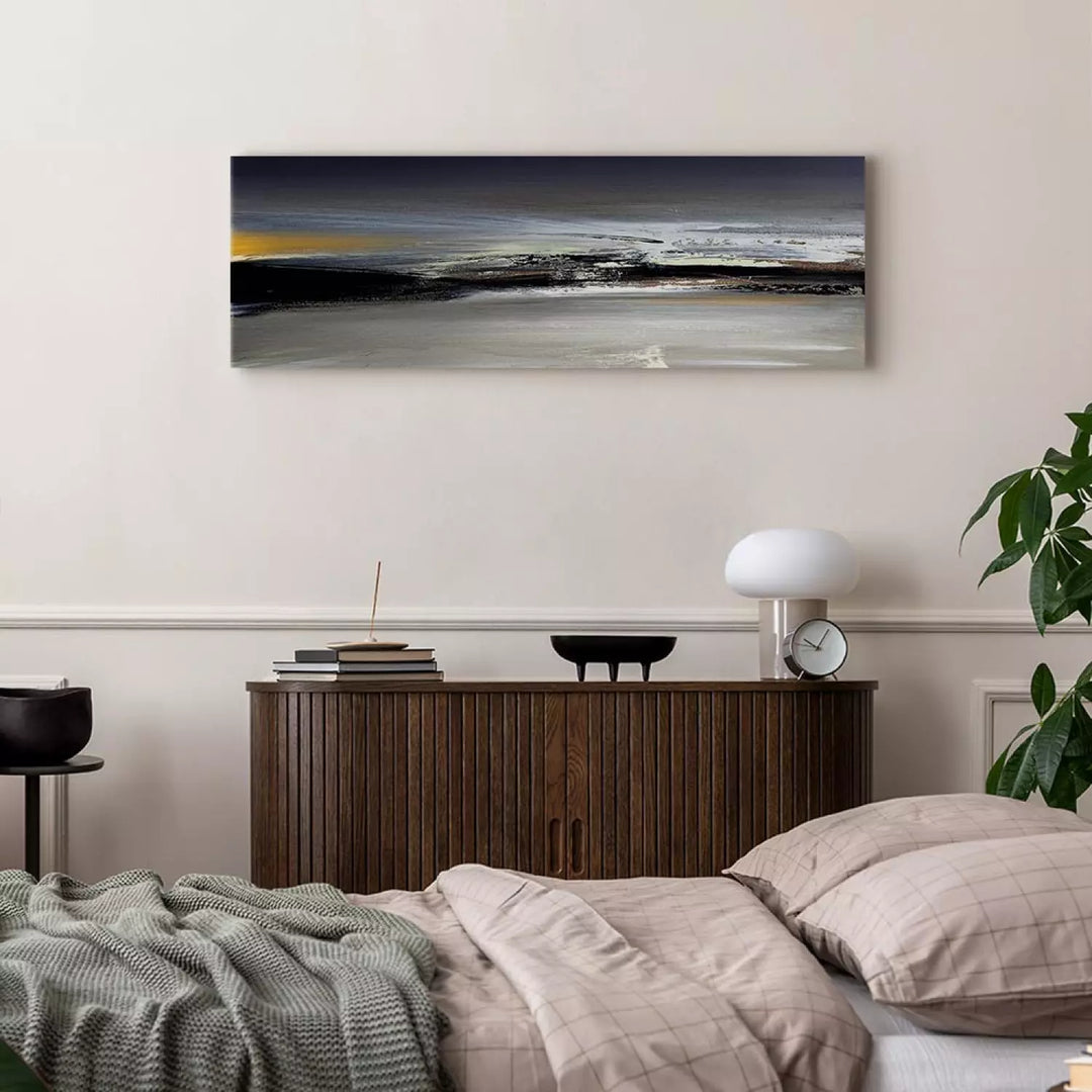 Mākslinieciska Glezna "Jūras Elegance" – Pelēka Ainava ART XL