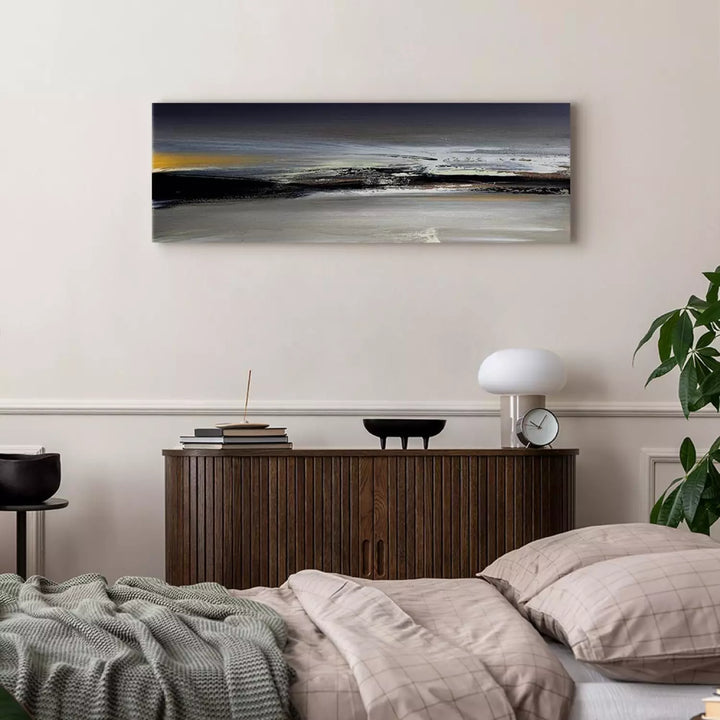 Mākslinieciska Glezna "Jūras Elegance" – Pelēka Ainava ART XL